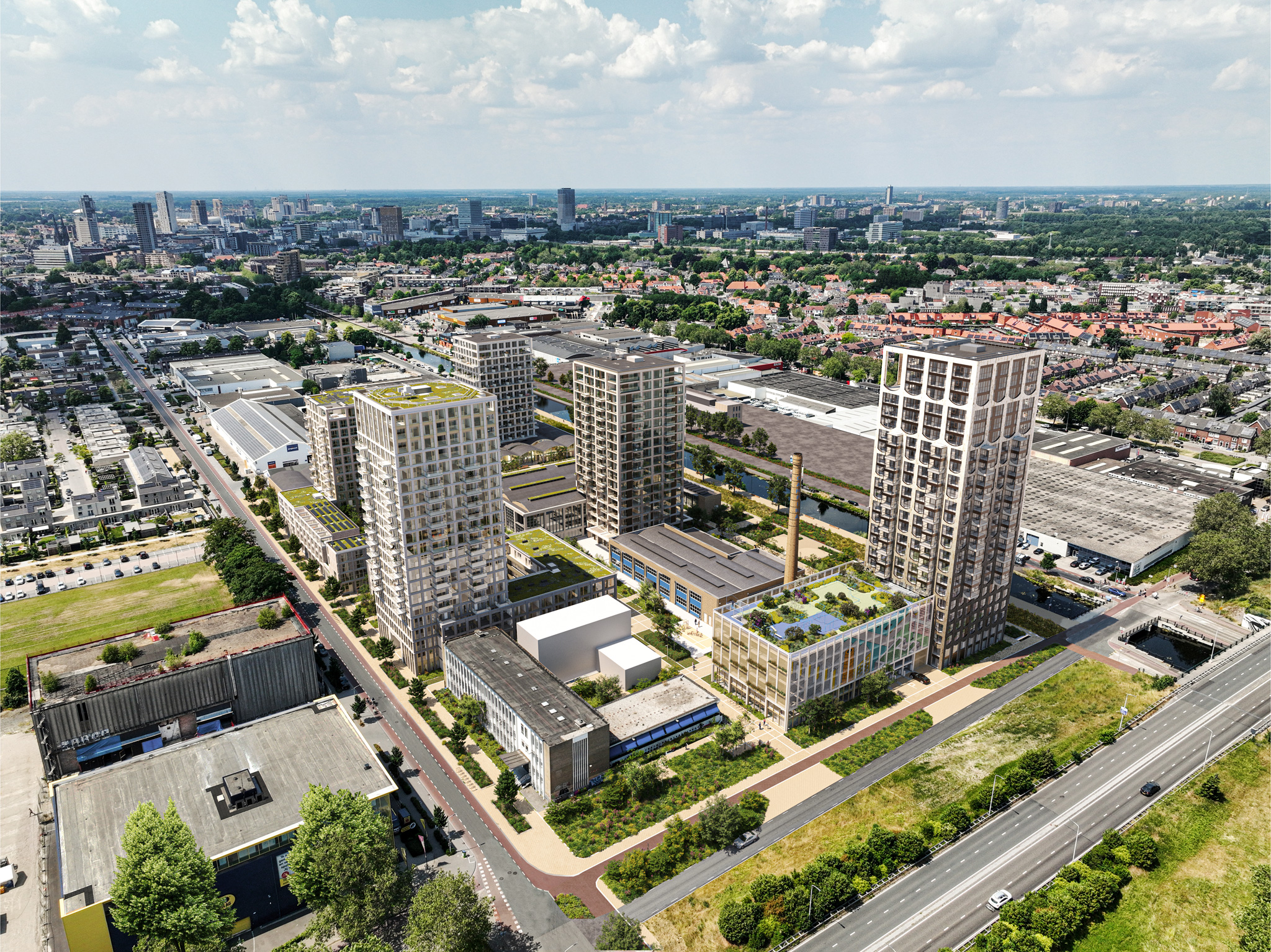 Nieuwbouw De Caai Vogelvlucht
